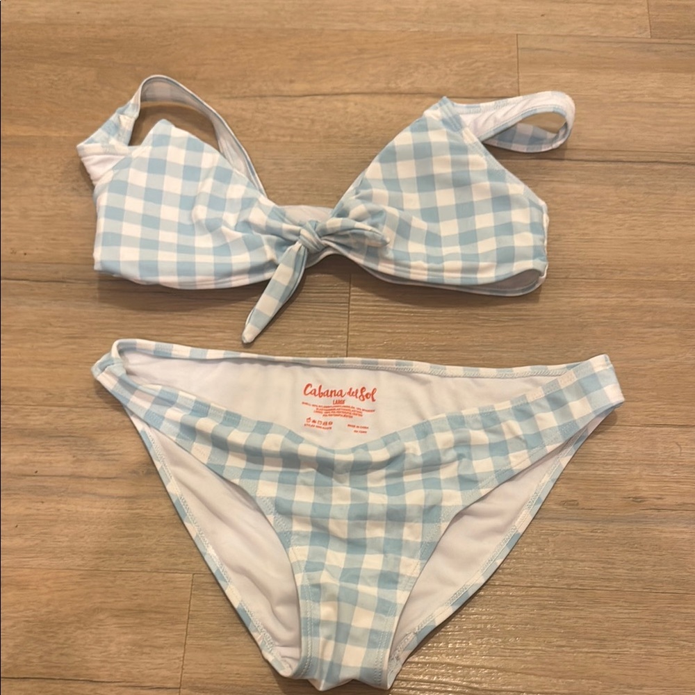 Blue and White Cabana del Sol Bikini Set